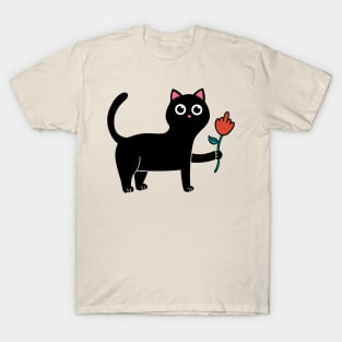 Cat and Flower T-Shirt